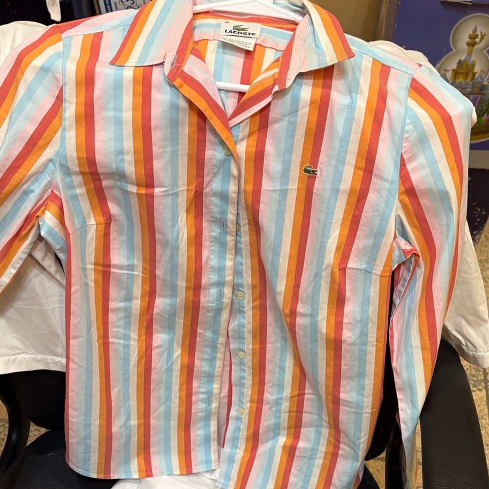 Lacoste Colorful Striped Button-Up Shirt